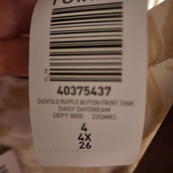 4X 26W Tan Torrid Daisy Double Gauze Ruffle Button Front Tank Top Square Neck Su - Picture 10 of 10